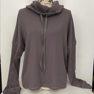 Cowl Neck Drop Shoulder Crop Top